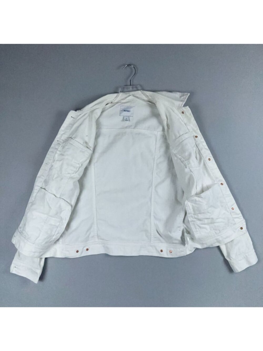 Old Navy Tucker Jacket Size Large Tall White 100% Cotton Button-Front - Picture 6 of 14